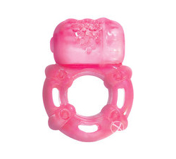 Super Stud Orgasmic Vibrating Silicone Cock Ring Waterproof Magenta